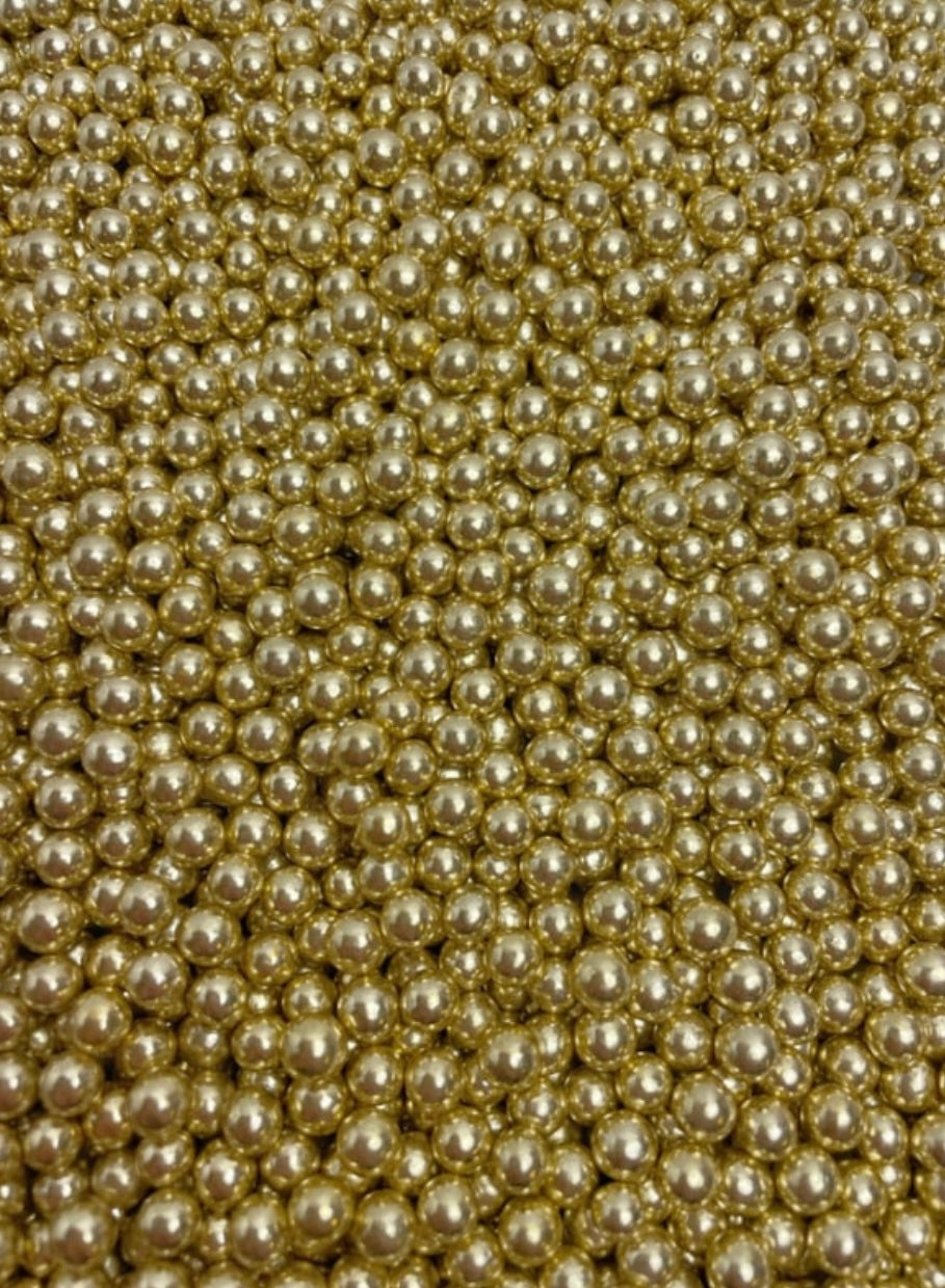 Parel metallic goud 5 mm