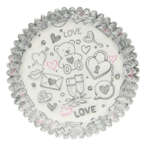 Cupcake vormpjes Love doodle p/k 48 - BakeStuff